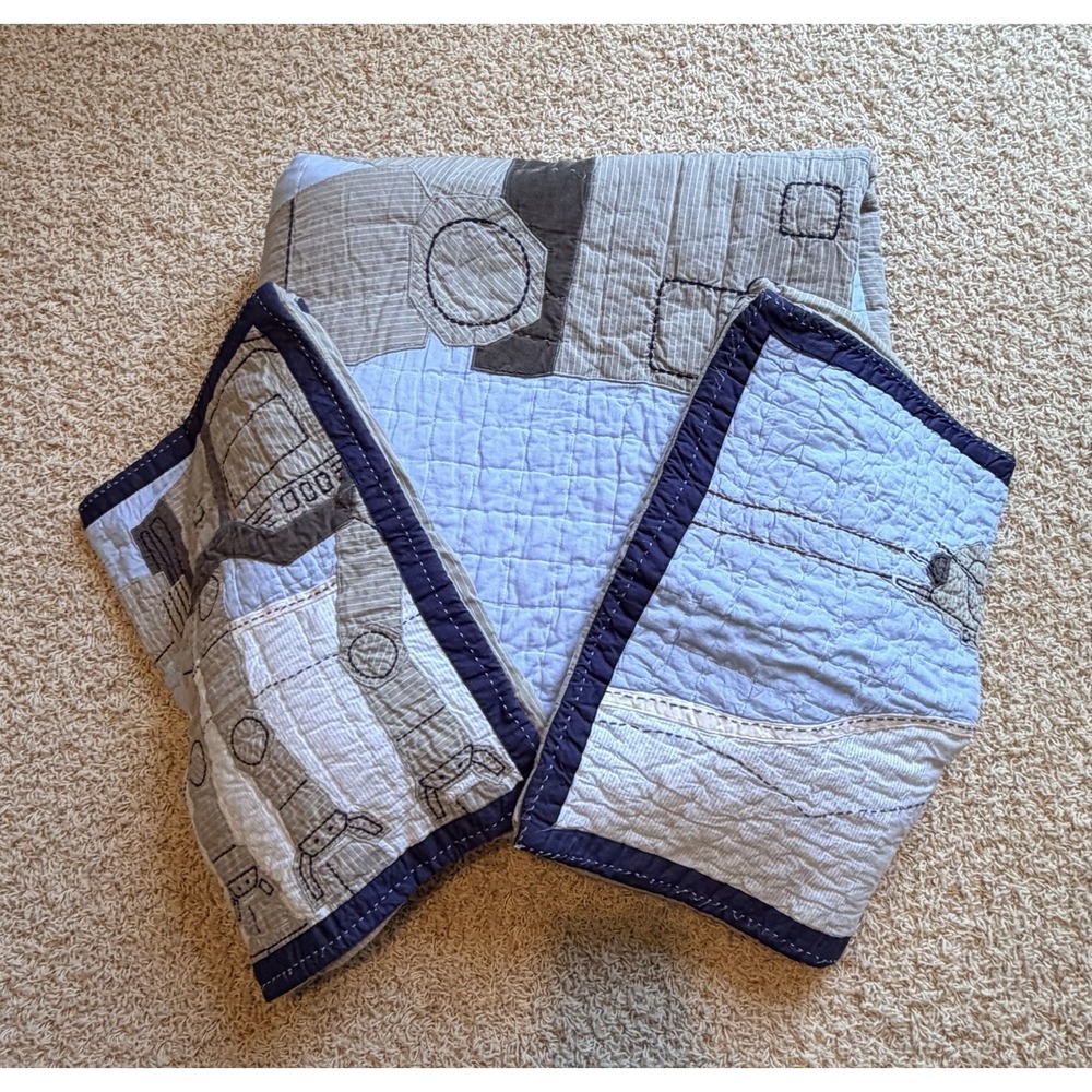Pottery Barn Kids Star Wars AT-AT HOTH Quilt Set FULL 2 Shams Retired RARE Vtg